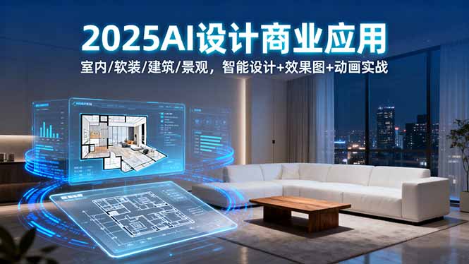 2025AI设计商业应用：室内/软装/建筑/景观，智能设计+效果图+动画实战-快名资源网