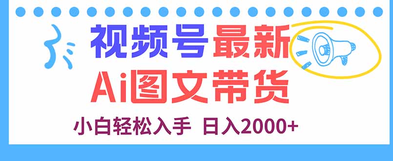 视频号最新AI图文带货，每天几分钟，小白轻松入手，日入2000+-快名资源网