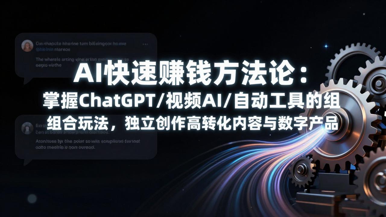 AI快速赚钱方法论：掌握ChatGPT/视频AI/自动化工具的组合玩法，独立创作高转化内容与数字产品-快名资源网