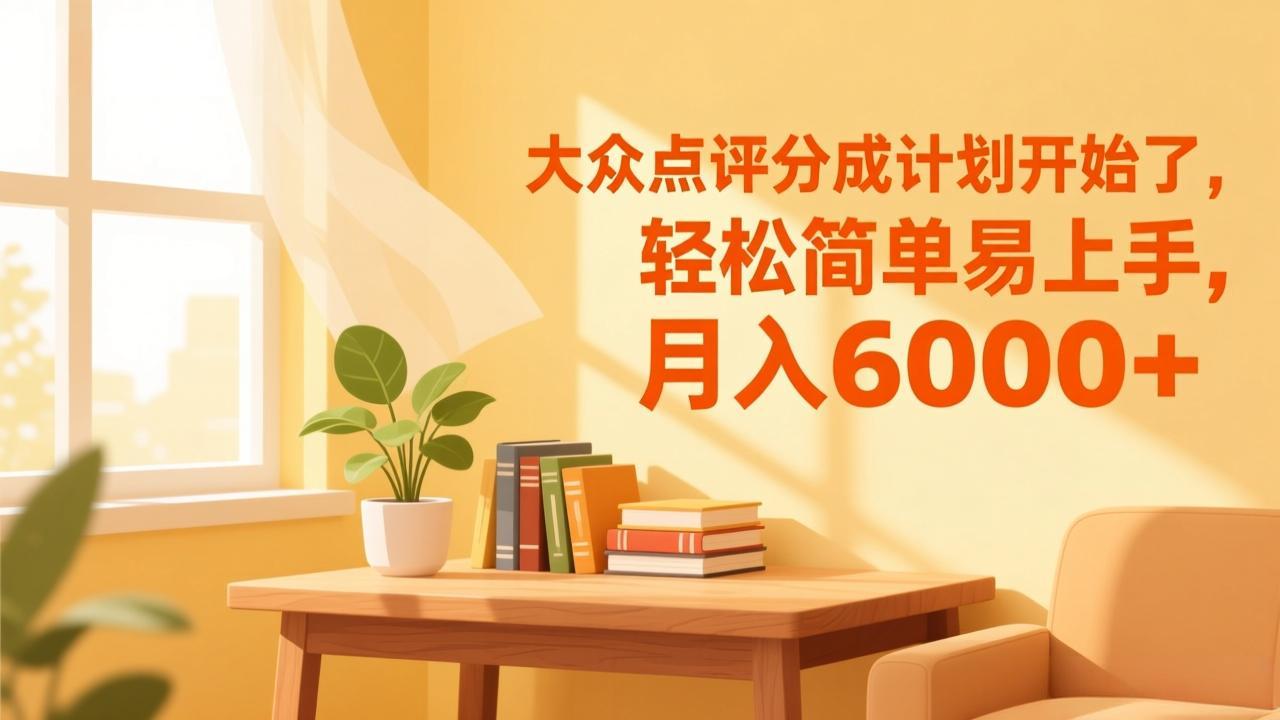 大众点评分成计划开始了，轻松简单易上手，月入6000+-快名资源网