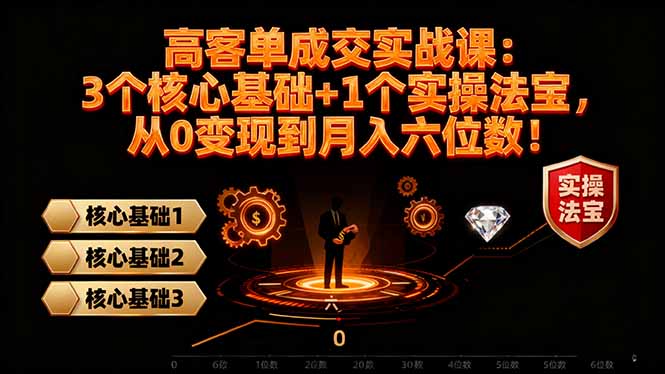 高 客单成交实战课：3个核心基础+1个实操法宝，从0变现到月入六位数！-快名资源网