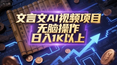 文言文AI视频项目，无脑操作，日入1K以上-快名资源网