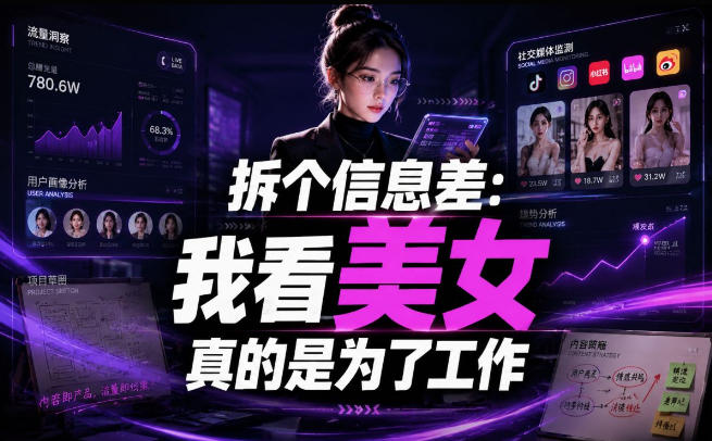 【理直气壮】我给看美女找了一个非常恰当的理由，信息差项目-青虫资源网
