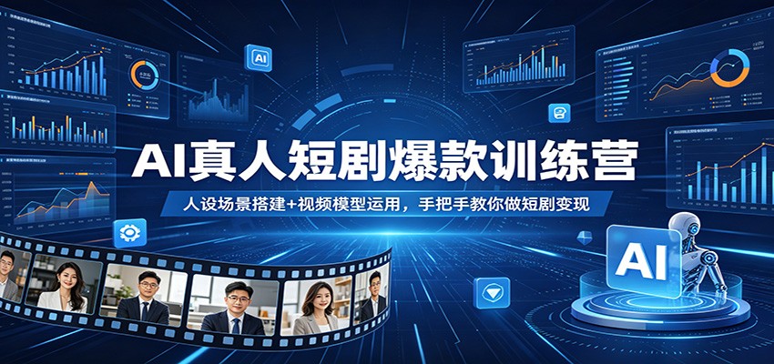 AI真人短剧爆款训练营：人设场景搭建+视频模型运用，手把手教你做短剧变现-青虫资源网