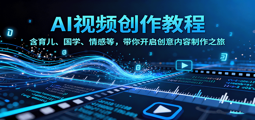 AI视频创富课，含育儿、国学、情感等，带你开启创意内容制作之旅-快名资源网