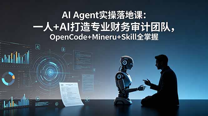 AI Agent实操落地课：一人+AI打造专业财务审计团队，OpenCode+Mineru+Skill全掌握-快名资源网