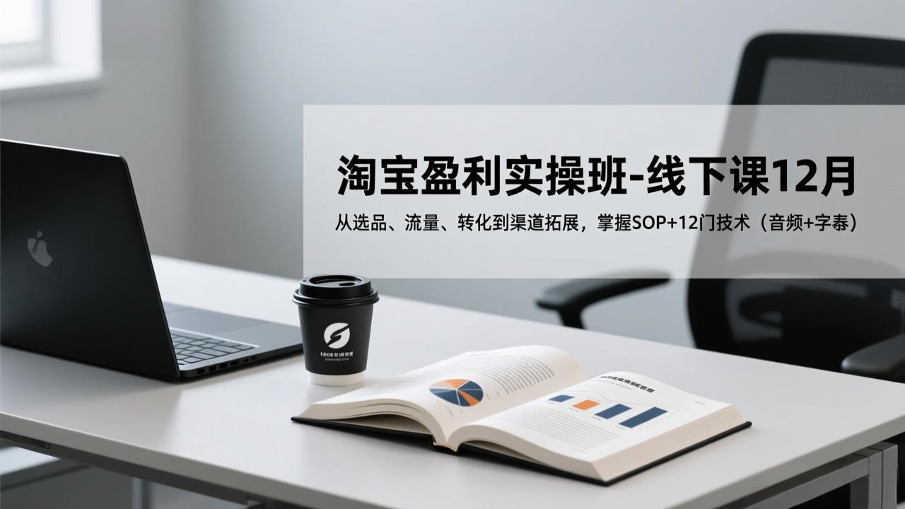 淘宝盈利实操班-线下课12月，从选品、流量、转化到渠道拓展，掌握SOP+12门技术(音频+字幕-快名资源网