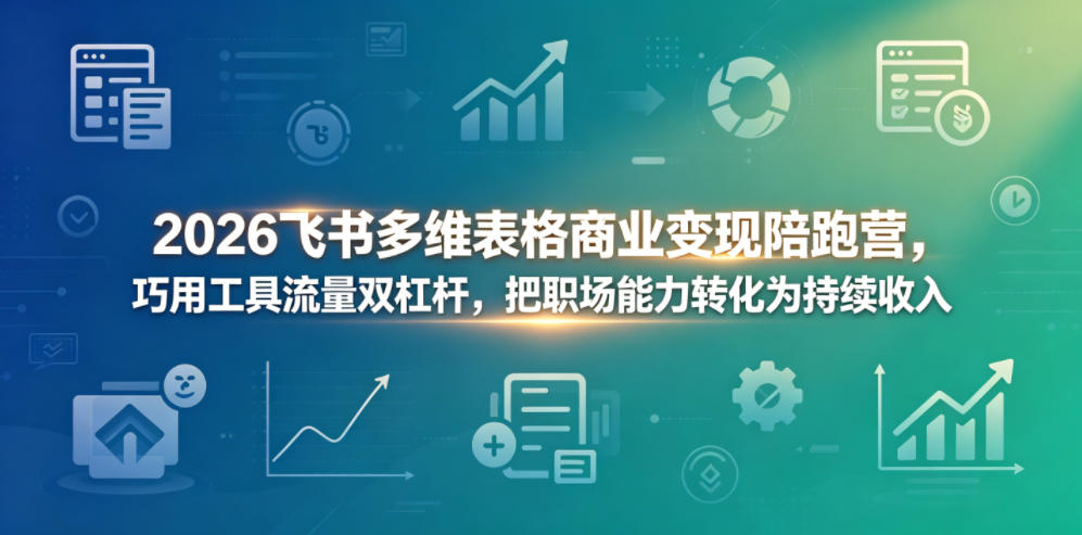 2026飞书多维表格商业变现陪跑营，巧用工具流量双杠杆，把职场能力转化为持续收入-快名资源网