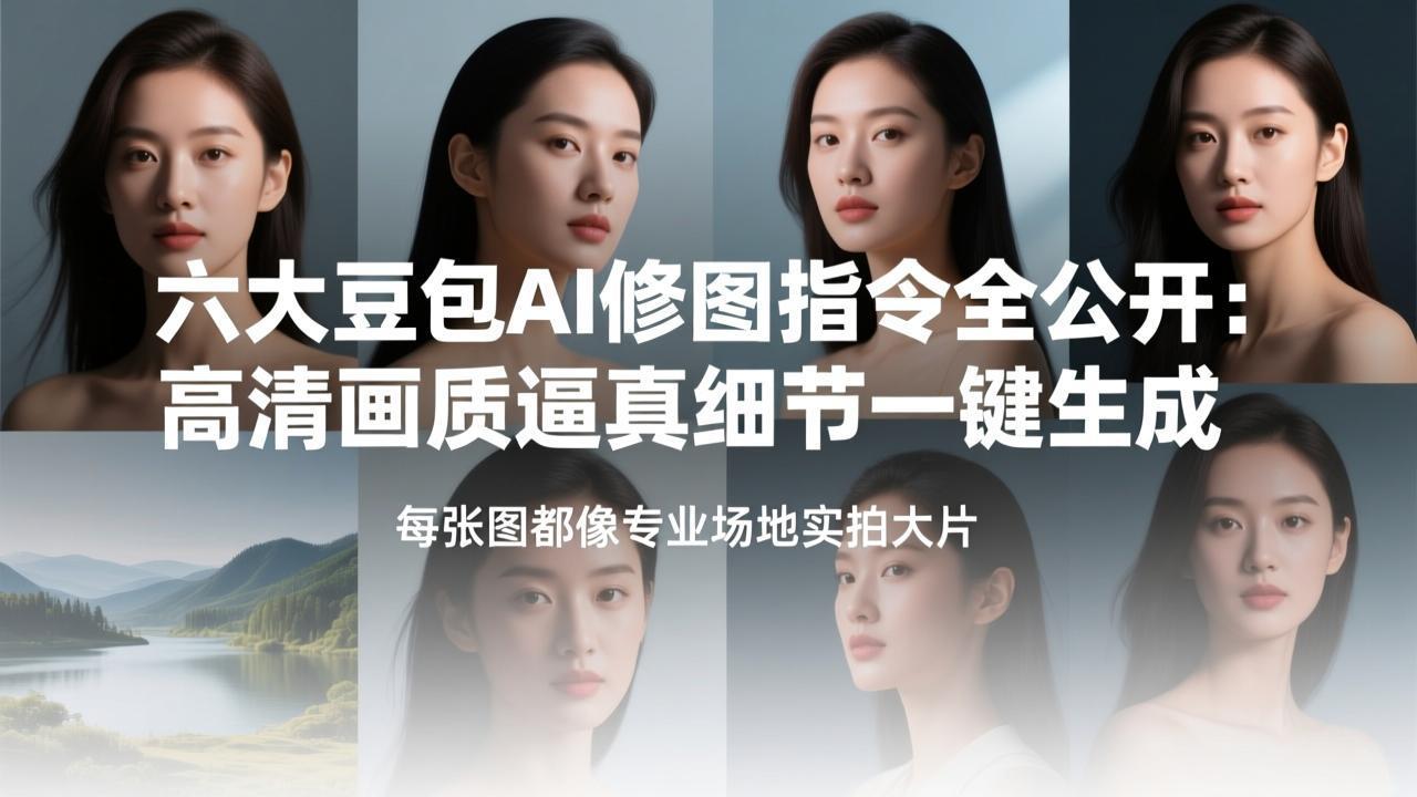 六大豆包AI修图指令全公开：高清画质逼真细节一键生成，每张图都像专业场地实拍大片-快名资源网
