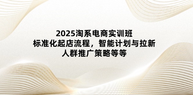 2025淘系电商实训班：标准化起店流程，智能计划与拉新，人群推广策略等等-快名资源网