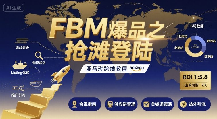 FBM爆品之抢滩登陆-亚马逊跨境教程-快名资源网