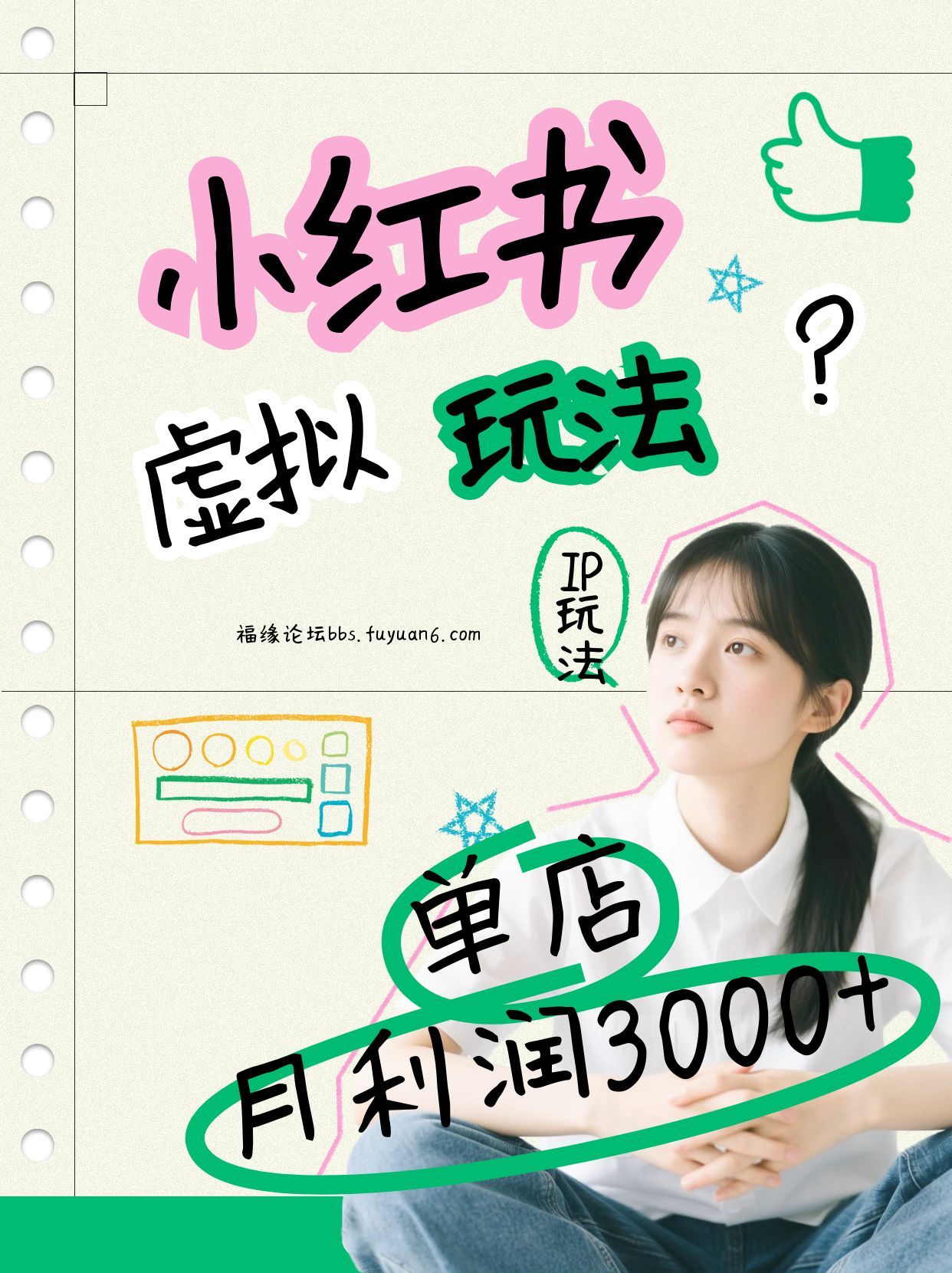 小红书虚拟玩法(铺货流和单品玩法)，单店月利润3000+，IP打法+原创商品(0违规)-快名资源网