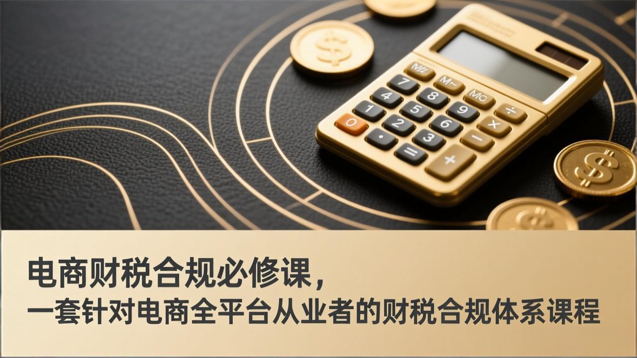 电商财税合规必修课，是一套针对电商全平台从业者的财税合规体系课程-快名资源网