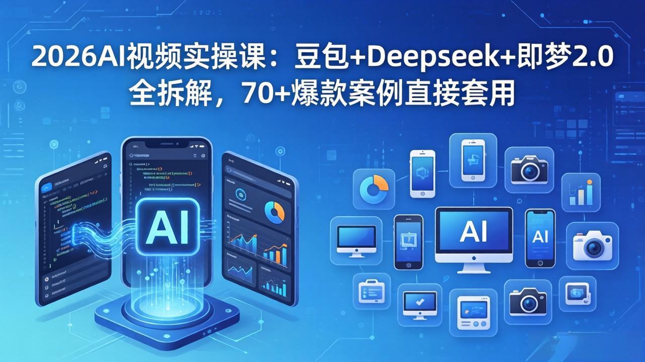 2026AI视频实操课：豆包+Deepseek+即梦2.0全拆解，70+爆款案例直接套用-快名资源网