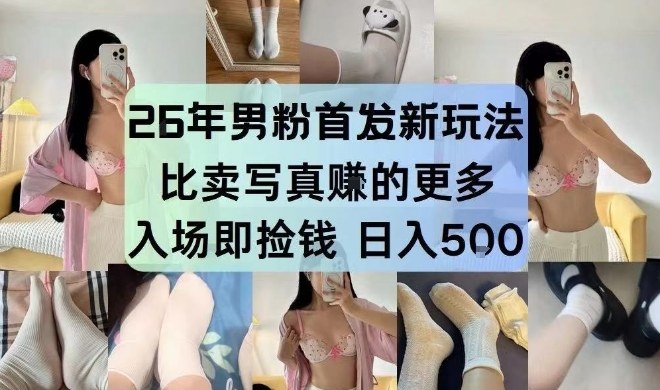 26年男粉首发最新3.0玩法，独此一家，比卖写真賺的更多，入场即捡钱，日入5张【揭秘】-快名资源网