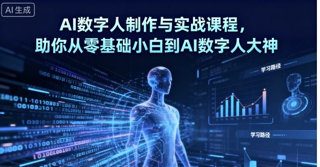 AI数字人制作与实战课程，助你从零基础小白到AI数字人大神-快名资源网