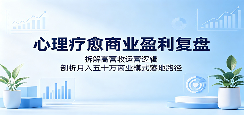 心理疗愈商业盈利复盘：拆解高营收运营逻辑，剖析月入五十万商业模式落地路径-快名资源网