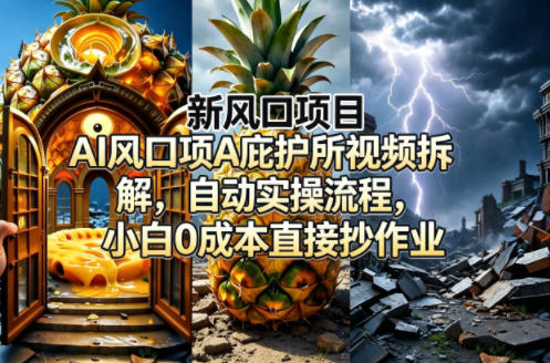 新风口项目AI庇护所视频拆解，自动实操流程，小白0成本直接抄作业-快名资源网