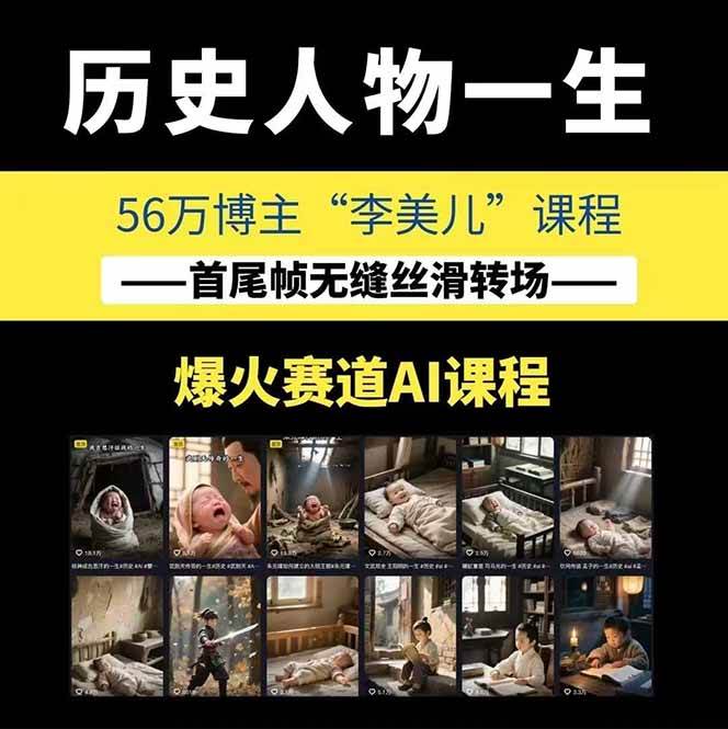 图片[1]-AI历史人物短视频创作，含IP打造、首尾帧无缝转场、智能体视频制作等核心教学内容-快名资源网