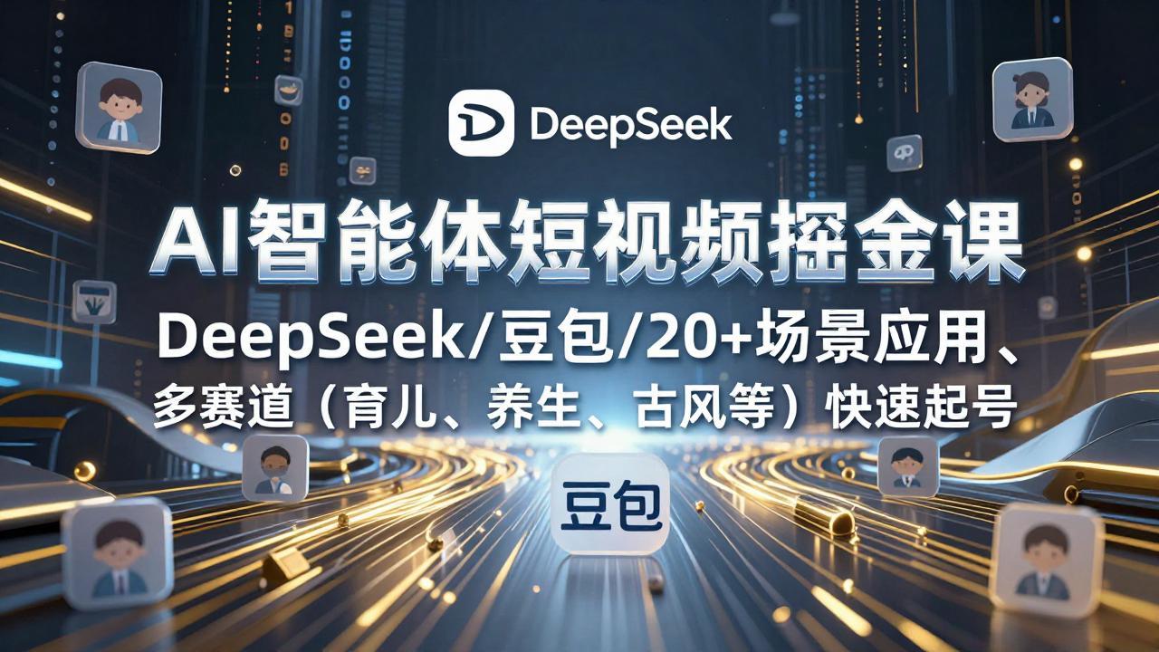 AI智能体短视频掘金课，DeepSeek/豆包/20+场景应用、多赛道(育儿、养生、古风等-快名资源网