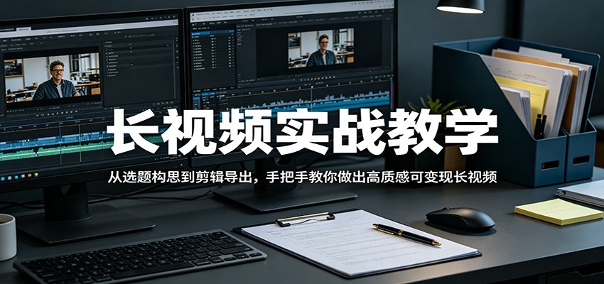 长视频实战教学，从选题构思到剪辑导出，手把手教你做出高质感可变现长视频-快名资源网