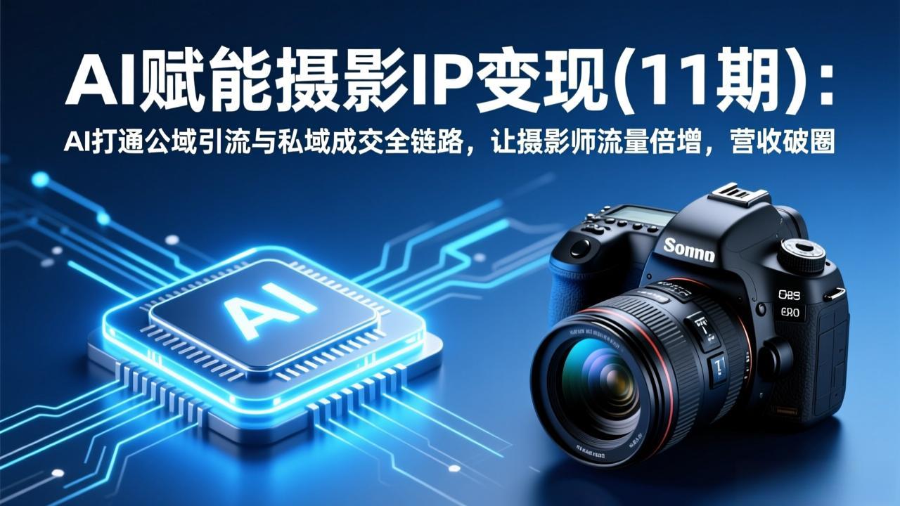 AI赋能摄影IP变现(11期-快名资源网
