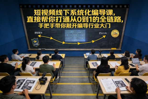 短视频线下系统化编导课，直接帮你打通从0到1的全链路，手把手带你敲开编导行业大门-快名资源网