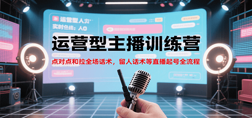 运营型主播训练营，点对点和拉全场话术，留人话术等直播起号全流程(更新8月)-快名资源网
