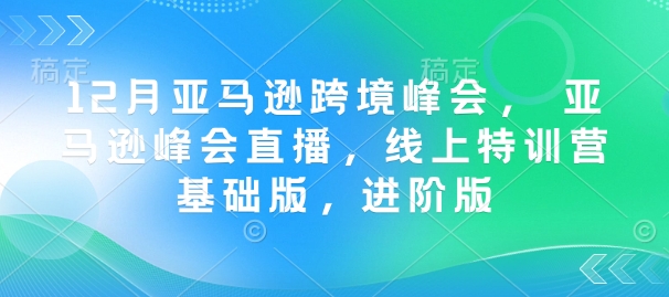 12月亚马逊跨境峰会， 亚马逊峰会直播，线上特训营基础版，进阶版-快名资源网