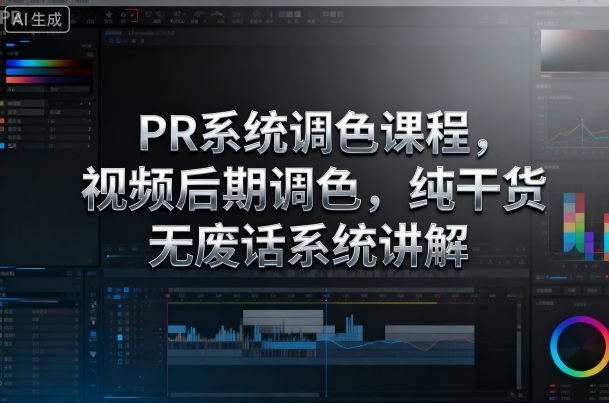 PR系统调色课程，视频后期调色，纯干货无废话系统讲解-快名资源网