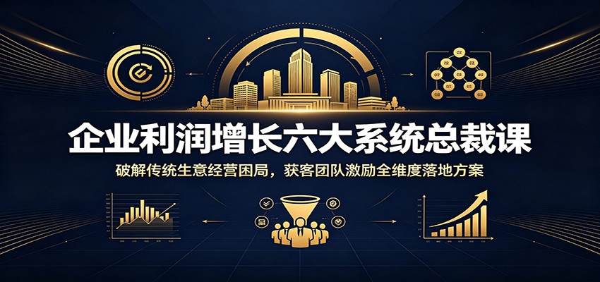 企业利润增长六大系统总裁课：破解传统生意经营困局，获客团队激励全维度落地方案-青虫资源网