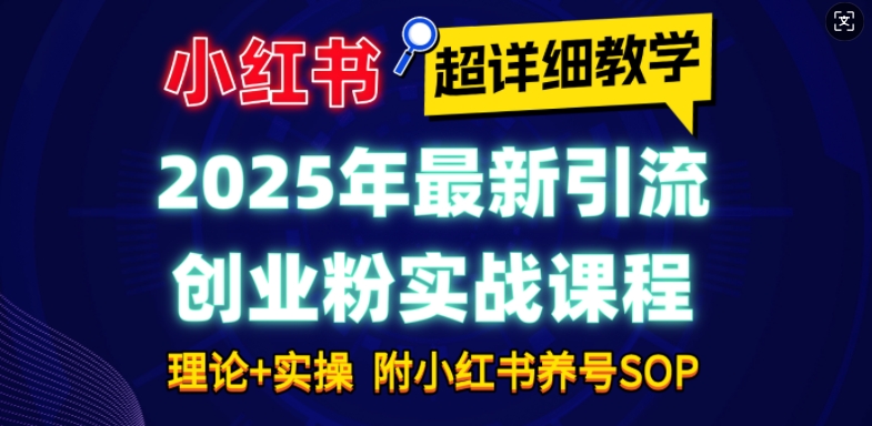 2025年最新小红书引流创业粉实战课程【超详细教学】小白轻松上手，月入1W+，附小红书养号SOP-快名资源网