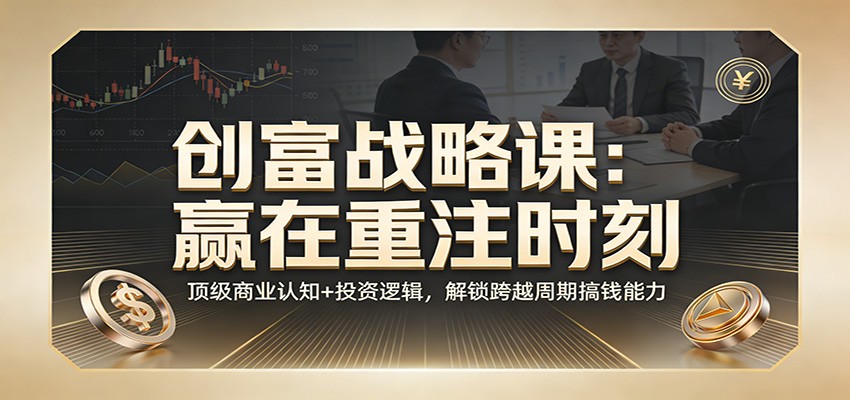 《创富战略课：赢在重注时刻》顶级商业认知+投资逻辑，解锁跨越周期搞钱能力-快名资源网