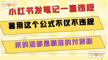 小红书发笔记一直违规，套用这个公式不仅不违规，来的还都是精准的付费粉-快名资源网