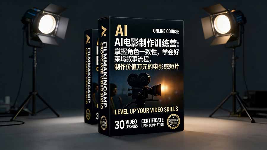AI电影制作训练营：掌握角色一致性，学会好莱坞叙事流程，制作价值万元的电影感短片-快名资源网