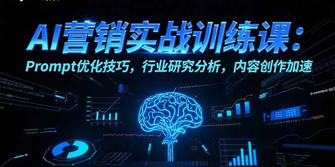 AI营销实战训练课：Prompt优化技巧，行业研究分析，内容创作加速-快名资源网