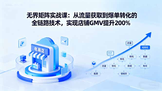 无界矩阵实战课：从流量获取到爆单转化的全链路技术，实现店铺GMV提升200%-快名资源网