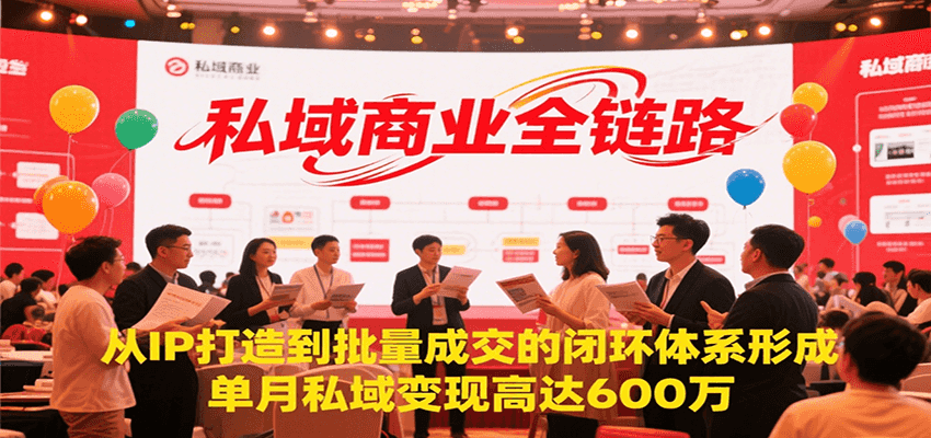 私域商业全链路，从IP打造到批量成交的闭环体系形成，单月私域变现600万-快名资源网