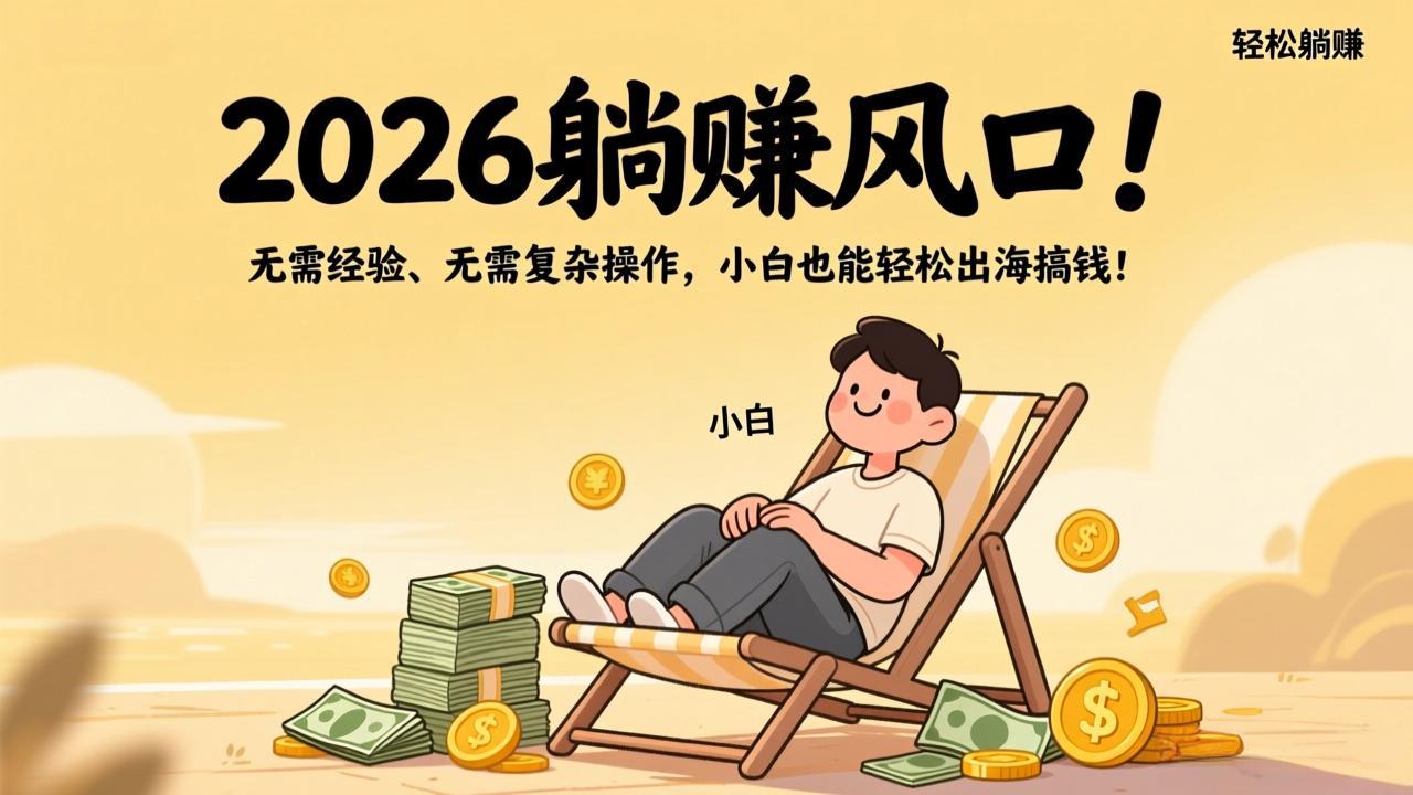 2026躺赚风口！无需经验、无需复杂操作，小白也能轻松出海搞钱！-快名资源网