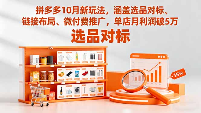 拼多多10月新玩法，涵盖选品对标、链接布局、微付费推广，单店月利润破5万-快名资源网