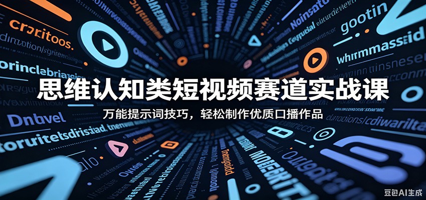 思维认知类短视频赛道实战课：万能提示词技巧，轻松制作优质口播作品-快名资源网