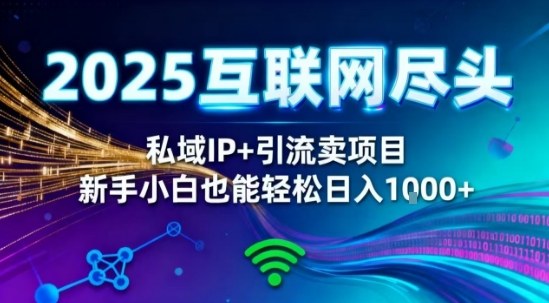 2025网创尽头王炸项目！私域IP+精准引流，新手小白在家躺賺日入1k，零经验也能上手【揭秘】-快名资源网