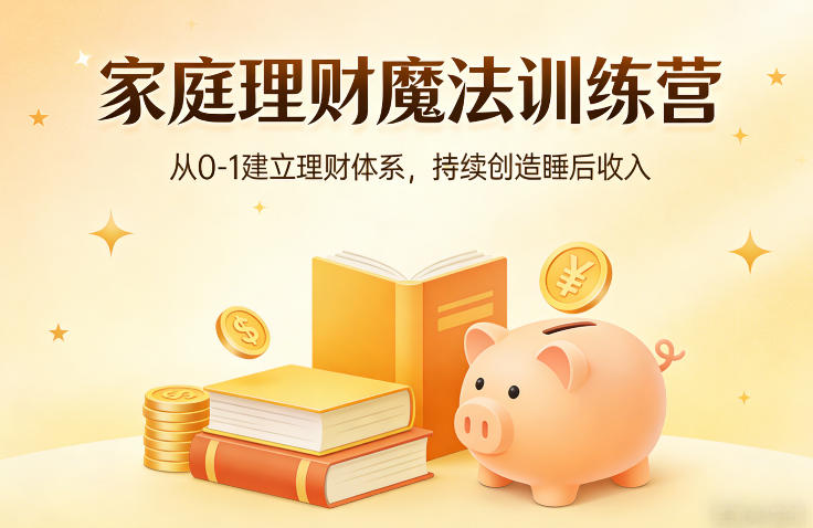 家庭理财魔法训练营，从0-1建立理财体系，持续创造睡后收入-快名资源网