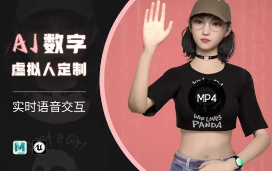 Ai数字人虚拟(智能体)实时语音交互特训营，​自行定制超写实角色AI数字人交互技术-快名资源网