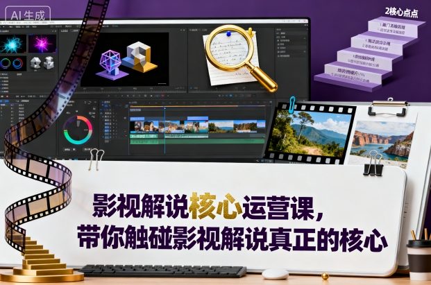 影视解说核心运营课，带你触碰影视解说真正的核心-快名资源网
