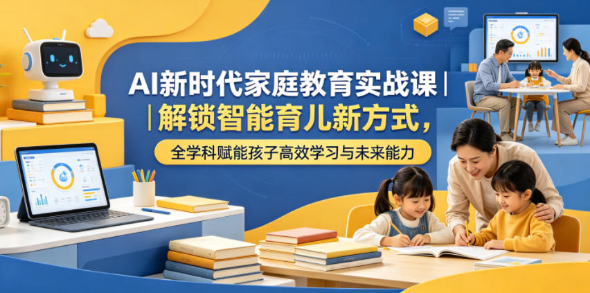 AI新时代家庭教育实战课｜解锁智能育儿新方式，全学科赋能孩子高效学习与未来能力-快名资源网