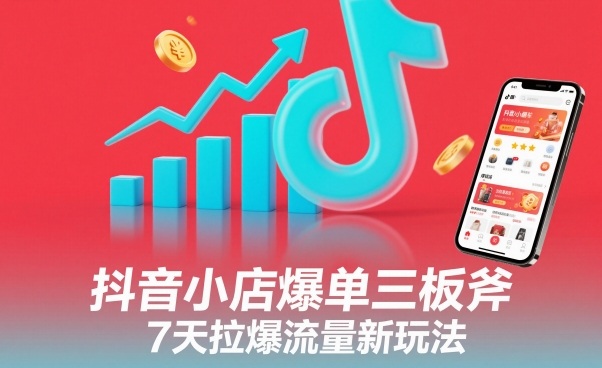 抖音小店爆单三板斧，7天拉爆流量新玩法-快名资源网