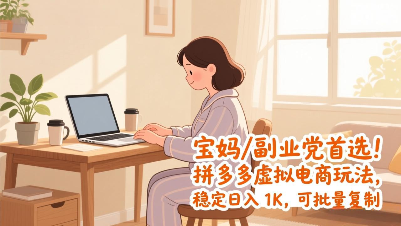 宝妈 / 副业党首选！拼多多虚拟电商玩法，稳定日入 1K，可批量复制-快名资源网