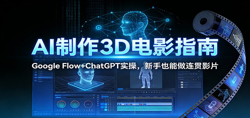AI制作3D电影指南：Google Flow+ChatGPT实操，新手也能做连贯影片-快名资源网