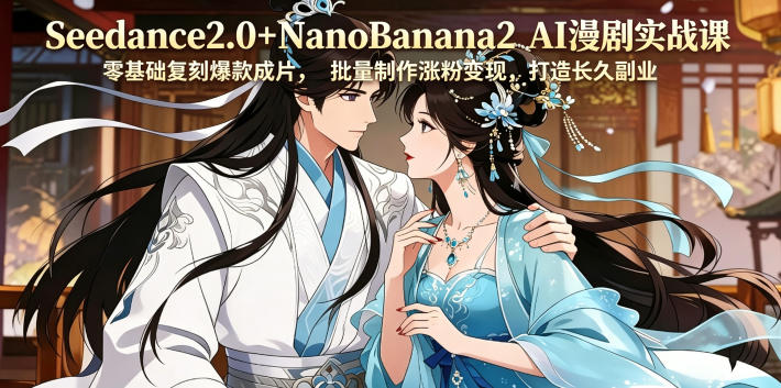 Seedance2.0+NanoBanana2 AI漫剧实战课，零基础复刻爆款成片涨粉变现，打造长久副业收益-快名资源网